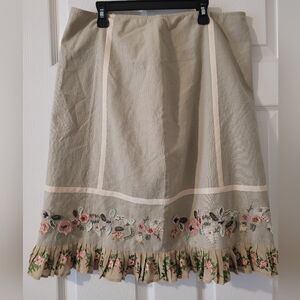 Odille Skirt with Floral Beaded Embroidery